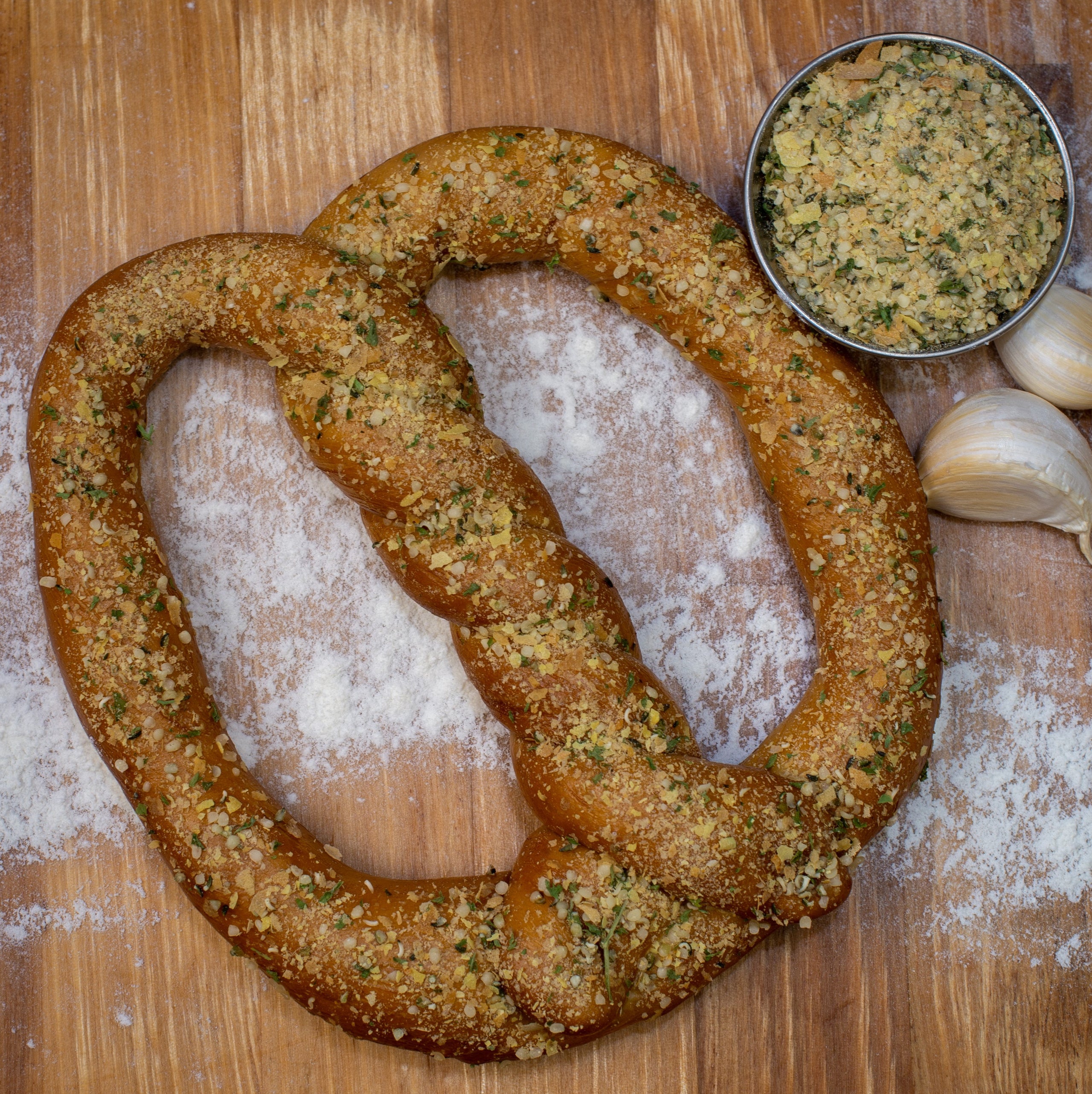 Garlic Parm Soft Pretzel (V) SEACOAST PRETZEL COMPANY